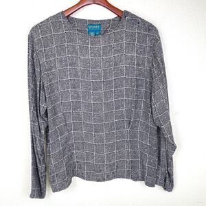 Vintage Womens Top Sz M %100 Silk Workwear Natural Lagenlook Fairy Flowy Office